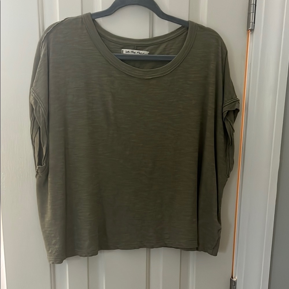 Free People Olive Long Sleeve Top